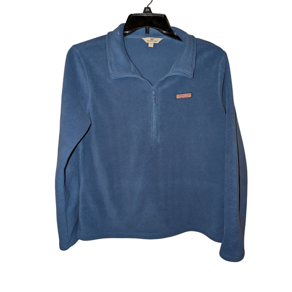 Vineyard Vines Size‎ L Blue 1/4  Zip Pullover (6699)